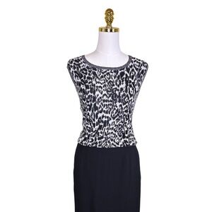 Jones New York Leopard Print Knit Sleeveless Top